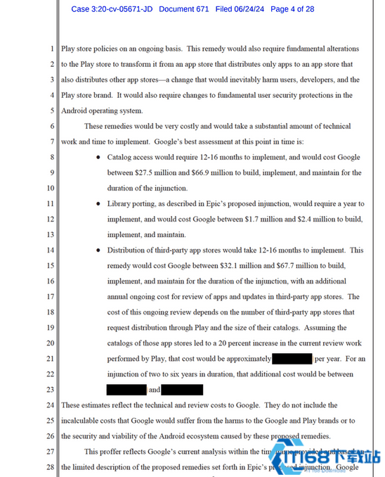 谷歌：满足Epic开放第三方商店要求需耗资超6千万美金