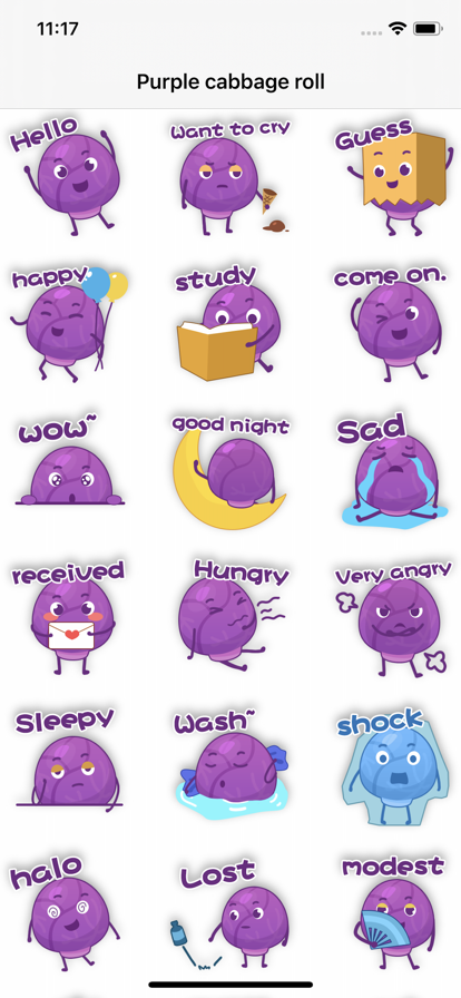 Purple cabbage roll Sticker