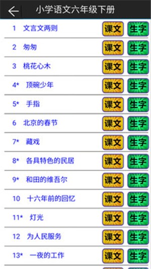 小学语文六年级下