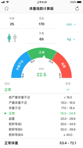 体重指数计算器